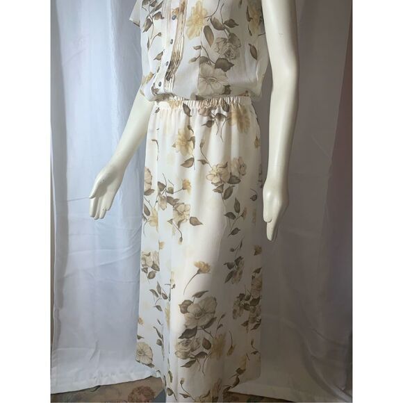 Vintage Chiffon Floral Skirt Set Medium - Picture 8 of 14